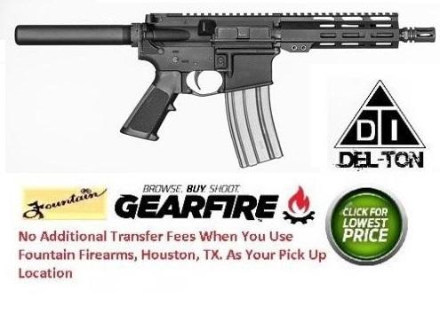 Del-Ton Lima AR-15 Semi Auto Pistol 5.56 NATO 7.5" Barrel 30 Rounds M-LOK Handguard Black - DELTON