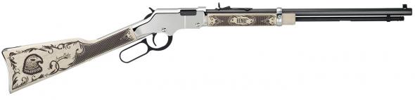 henry h004ae golden boy silver american eagle lever 22 short/long/long rifle 20" 16 lr/21 short american walnut stk nickel receiver/blued barrel