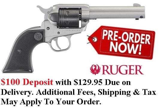 PO DEPOSIT ONLY: New 2019!!! Ruger Wrangler 22 LR Silver Cerakote