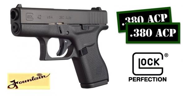 Glock 42 380 ACP Pocket Carry Pistol 3.26" Barrel 6 Rounds