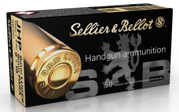 Sellier & Bellot, Pistol, 9MM, 124 Grain, Jacketed Hollow Point, 50 Round Box