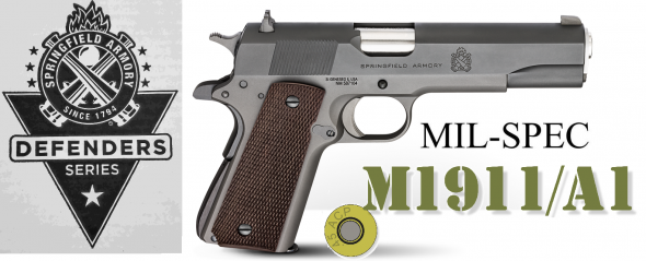 Super Hot 2019!!! Springfield, Mil-Spec, 1911, Full Size, 45 ACP, 5' Match Grade Barrel, Steel Frame, Parkerized Finish, Wood Grips, 3-Dot Combat Sights, 7Rd, 1 Magazine, Cardboard Box ð²ð²Cash $489.95ð²ð²