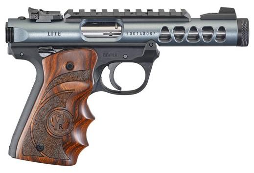 ruger mark iv 22/45 lite, semi-auto, .22 lr, 4.4" barrel, 10+1 round, wood grips