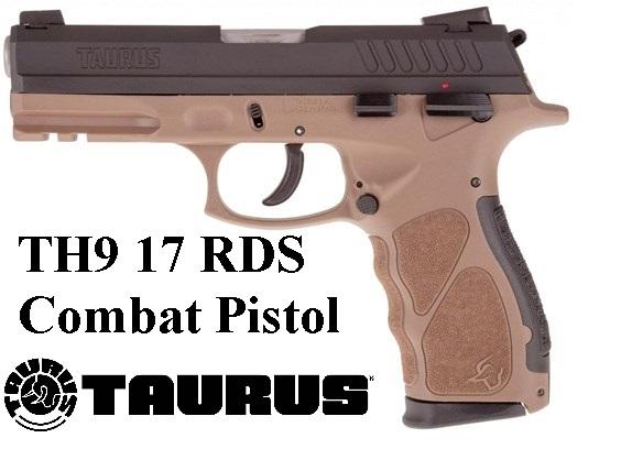 Taurus, TH9, Semi-Automatic, Full Size, 9MM, 4.25" Barrel, Polymer Frame, Black/Brown Finish, 17+1 Round, 2 Magazines