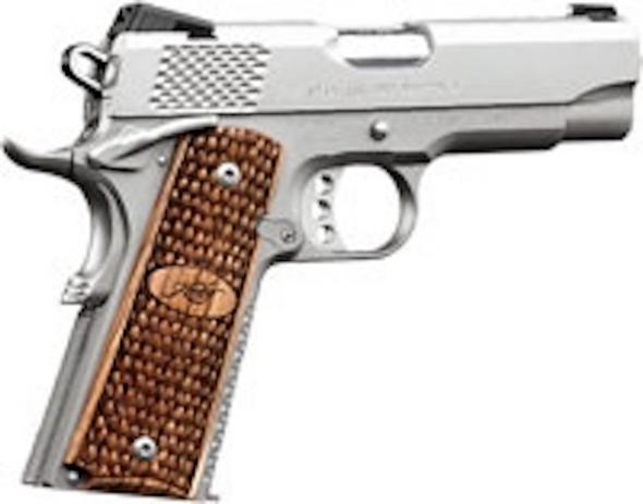 kimber, stainless pro raptor ii, semi-auto, 9mm, 4" barrel, 9+1 round, night sights, zebrawood grips