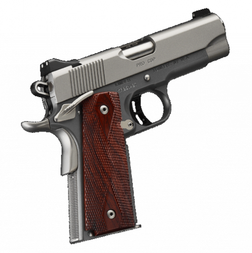kimber, pro cdp, semi-auto, 45 acp, 4" barrel, 7+1 round, rosewood grips