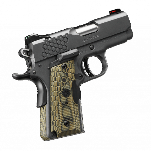 kimber, khx ultra, semi-auto, 9mm, 3" barrel, 8+1 round, fiber optic sight, hogue magrip g-10 mag laser enhanced grip