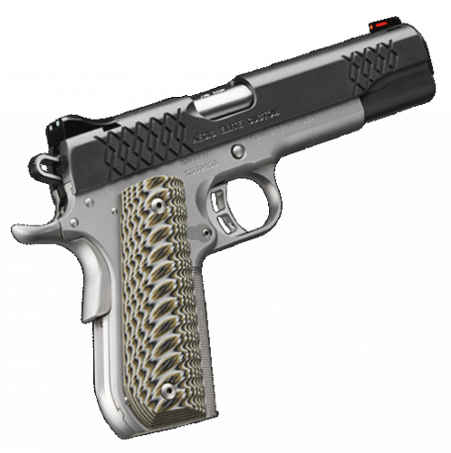 kimber, aegis elite custom, semi-auto, 9mm, 5" barrel, 9+1 round, fiber optic front sight, g-10 grips