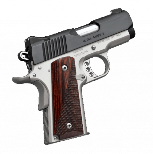 kimber, ultra custom ii two-tone, semi-auto, 45 acp, 3" barrel, 7+1 round, fixed low proflie sight, rosewood grips
