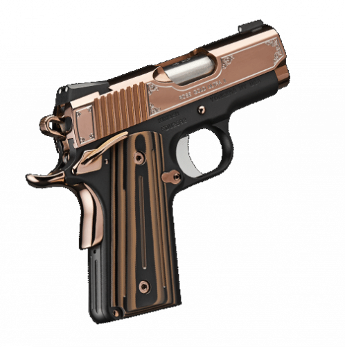 kimber, rose gold ultra ii, semi-auto, 9mm, 3" barrel, 8+1 round, tactical wedge sight, g-10 grips