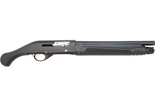 black aces tactical, semi-auto, 12 ga, 14" barrel, black synthetic stock