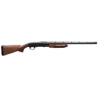 browning, bps field pump action, 12 gauge, 28" 4+1 round, 3" chamber, fixed checkered stock matte blued steel