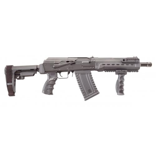 Kalashnikov KOMRAD 12 Ga, 3", 2x5rd Mags, 12.5” barrel, SB Tactical, SBA3 Brace, Handguard w/rails, Vertical Grip, Black