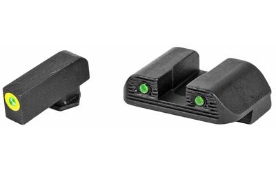 TruGlo TFO Fiber Optic Handgun Sights For Glock 42 43 – Green Front & Rear Set