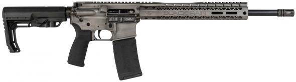black rain, fusion semi-automatic 223 remington/5.56 nato, 16" barrel, 30+1 round, 6-position mft minimalist black stock titanium battleworn