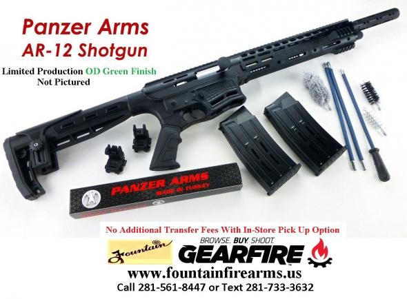 Awesome!!! AR-12 Semi Auto, AR-15 Style 12ga Shotgun OD GREEN by Panzer Arms of Turkey, 3" Chambers 💲💲CASH $439.95💲💲