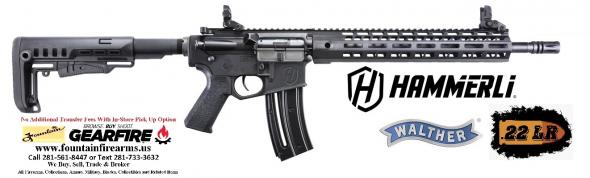 Walther, Tac R1, Semi-automatic, AR, 22 LR, 16.1" Threaded Barrel, Black Finish, MFT Minimalist Stock, M-LOK Handguard, Front/Rear Flip Sights, 20+1 Round 💲💲Cash $348.95💲💲