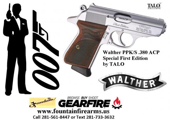 2020 FIRST EDITION!!! Walther / TALO PPK/S 380 ACP - 007's Firearm of Choice 💲💲Cash $779.95💲💲