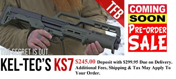 PO Deposit Only: Super Hot 2020!! Kel-Tec, KS7, Pump Action Shotgun, 12 Gauge, 3" Chamber, 18.5" Barrel, Green Finish, Synthetic Stock, 6 Round