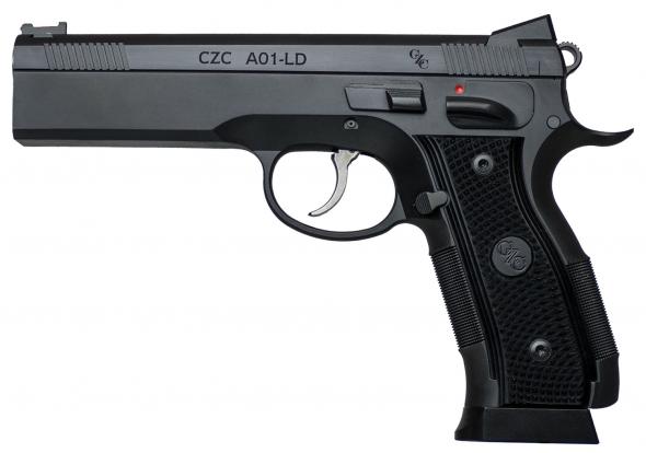 CZ-USA 91731 A01 9mm Luger Single 4.9' Barrel, 19+1 Round, Black Checkered Grip Blued Steel Slide