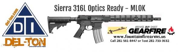 Super Value!!! Del-Ton Sierra 316L Optics Ready AR15 223 Remington/5.56 NATO 30+1 Round Capacity 16" Barrel Hard Coat Anodized Black Finish 💲💲Cash$549.95💲💲
