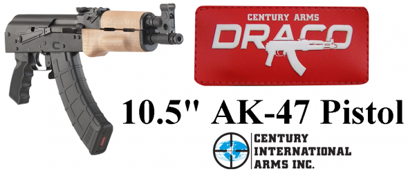 Century US Draco AK-47 Pistol, 762X39, 10.5" Barrel, Steel Frame, Black Finish, 30Rd 💲💲Cash $689.95💲💲