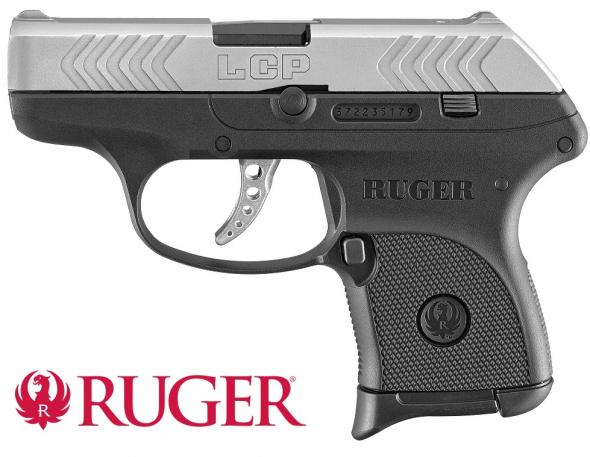 Pocket Rocket!!! Ruger, LCP Silver 380 ACP, 2.75" Barrel, Polymer Frame, Two-Tone Finish, 6Rd, 1 Mag, Weighs 9.6oz, Integral Sights💲💲$249.95💲💲