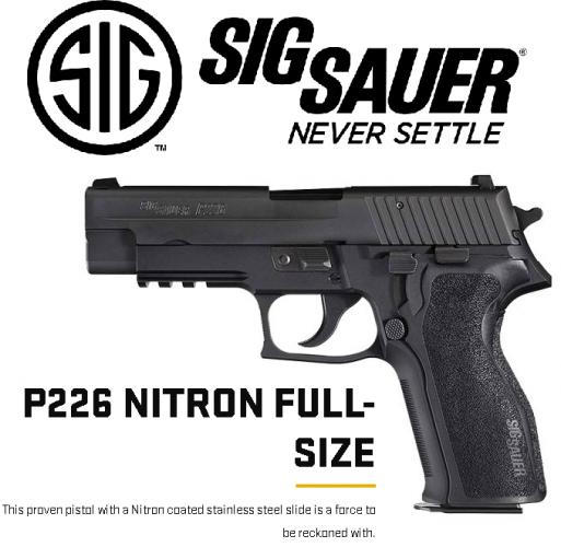 LNIB@@@ Sig Sauer, P226, Double Action, Full Size, 9MM, 4.4" Barrel, Alloy Frame, Blue Finish, E2 Plastic Grips, Fixed Night Sights, 15 Rounds, 2 Magazines, Decocker, Tac Rail💲💲Cash $819.95💲💲💲