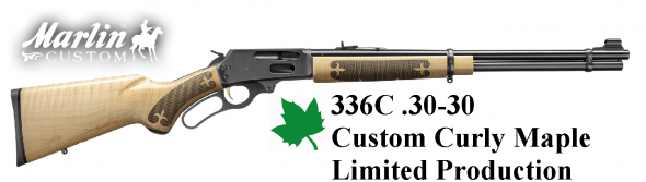 Rare Uncatalogued Curly Maple!!!! Marlin 336C 30-30 Win, 20" Barrel, Polished Blue Finish, Curly Maple Stock, Semi-Buckhorn Folding Ramp with Hood Front Sight, 6Rd 💲💲Cash $849.99💲💲
