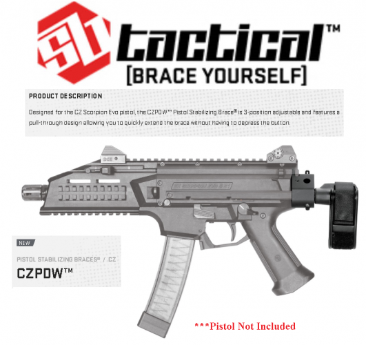 Super Hot 2020!!! SB Tactical, CZ PDW, Stabilizing Brace, Fits CZ Scorpion, Adjustable Nylon Stabilizing Strap, Flat Dark Earth💲💲Cash $229.95💲💲