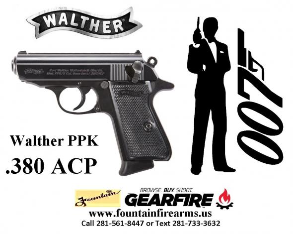 Super Hot 2020!!! Walther Model PPK .380 ACP 3.3 Inch Barrel Black Frame Black Grips 6 Round 💲💲Cash $699.95💲💲