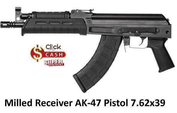 Century Milled Receiver C39V2 Micro Pistol, DRACO Type, Semi-automatic, 762X39, 10.6" Barrel, 30Rd, Steel Frame, Black Finish, Black Grip, 1 Magazine HG3788-N 💲💲Cash $749.95💲💲
