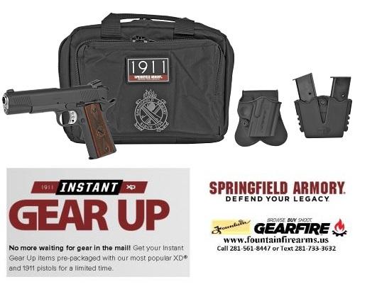 GEAR UP Bonus!!! Springfield 1911 Loaded Pistol Gear UP Package 45 ACP 5" Barrel 7 Pauperized Finish w Night Sights 💲💲Cash 849.95💲💲