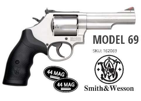 Mini 44Mag!!! Smith & Wesson 69 L-Frame .44 Magnum/.44 Special 4.25 Inch Stainless Steel Barrel Glass Bead Finish Adjustable Rear Sight 5 Round 💲💲Cash $749.95💲💲
