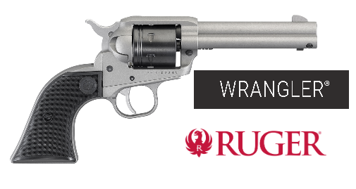 Mega Hot! 2020!!! Ruger Wrangler 22 LR, 4.62" Barrel, Aluminum Alloy Frame, Silver Cerakote Finish, Checkered Synthetic Grips, 6Rd, Weighs 30oz, Integral Notch Rear Sight/Blade Front Sight, Transfer Bar Safety - Cash Price $219.95