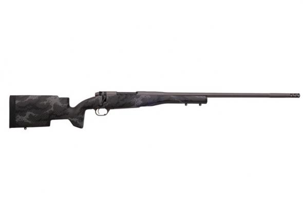 weatherby, mark v accumark pro, 6.5 creedmoor, 24" barrel, 4+1 round, natural carbon fiber with grey accents