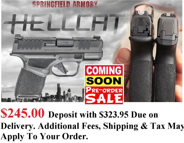 PO DEPOSIT ONLY: MEGA HOT 2020 Springfield Hellcat 9MM Super Compact, 3" BBL & 13 RDS, Tritium Front Sight - Standard Model HC9319B