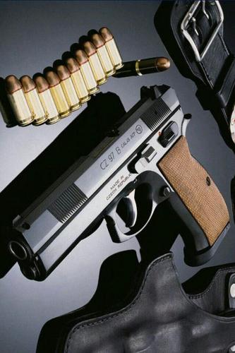 Collectable Uncatalogued !!! CZ 97B "BIG BORE" 45 ACP, 4.5" Cold Hammer Forged Barrel, Steel Frame, Black Finish, Wood Grips, 2-10Rd Magazine 💲💲Cash $679.95💲💲