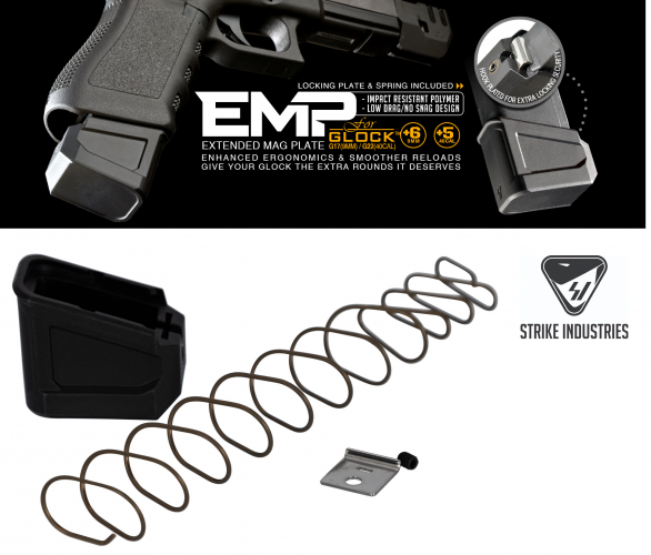 Hold More Ammo!!! Strike Industries, EMPG9&40 E.M.P Extended Magazine Plate for GLOCK™ G17(9mm)+6 / Glock 22(40cal)+5 💲💲Cash $16.95💲💲