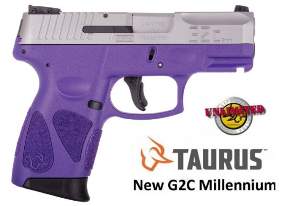 Taurus, G2C2C, Double Action Only, Compact Pistol, 9MM , 3.2" Barrel, Polymer Frame, Dark Purple Frame, Stainless Slide, Adjustable Sights, 12+1 Round, 2 Magazines💲💲Cash $239.95💲💲