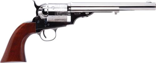 cimarron 1872 open top navy revolver 45 colt 7.5" nickel finish walnut grips