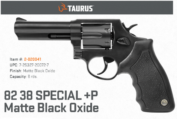 Taurus 82, Duty Size, Medium Frame, 38 Special, 4" Barrel, Steel Frame, Blue Finish, Rubber Grips, Fixed Sights, 6Rd 💲💲Cash $339.95💲💲