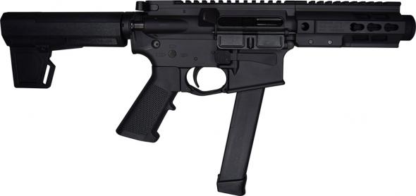 pioneer arms bm-9 9mm luger 5.50" 33+1 graphite black cerakote black polymer pistol brace