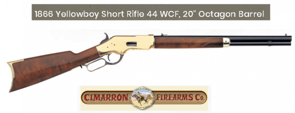 Short Rifle!!! Cimarron 1866 Yellowboy Lever Action .44-40 Win 20" Barrel 10 Rounds Brass Receiver Walnut Stock Blued CA231 💲💲Cash $1149.95💲💲