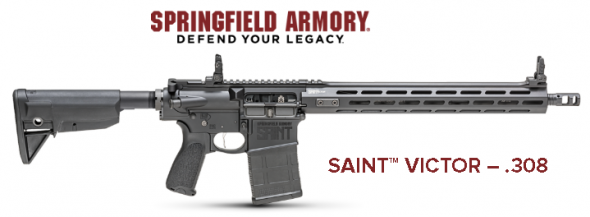 Springfield SAINT VICTOR AR-15/10, 308 Winchester, 16" Lightweight Profile Barrel, 1:10" Twist, Black Finish, BCM 6-Position Stock, BCM Mod.3 Grip, 1 Mag, 20+1 Round, 15" MLOK Rail, Front/Rear Flip Sights 💲💲Cash $1269.95💲💲