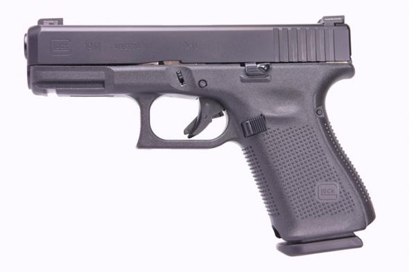 glock, g19m, gen5, safe action, 9mm, 4.02" barrel, 15+1 round, ndlc black finish