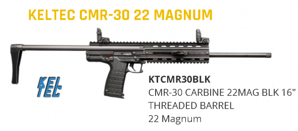 Kel-Tec, CMR-30, Carbine, Semi-automatic, 22WMR, 16" Barrel, Black Finish, Synthetic Stock, 30Rd 💲💲Cash $479.95💲💲