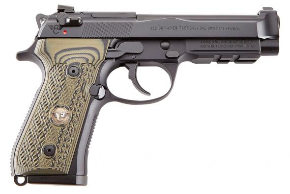 wilson combat, 92g brigadier tactical 9mm luger 4.70" barrel, 15+1 round, black dirty olive g10 grip