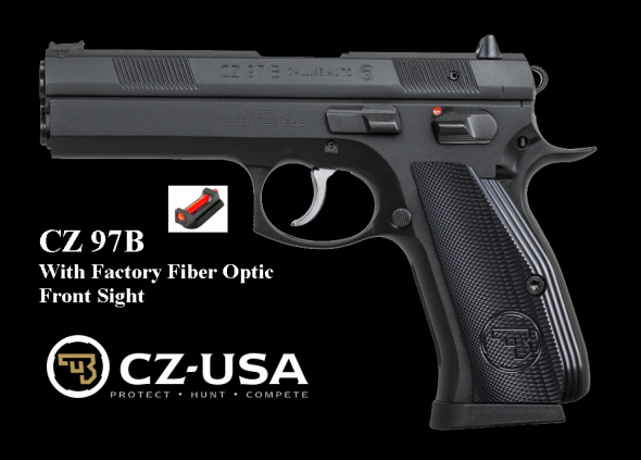 Super Hot!!! CZ 97B "BIG BORE" .45 ACP 4.5 Inch Barrel Black Polycoat Finish Fiber Optic Front Sight Two Dot Rear Sight 10 Round 💲💲Cash $699.95💲💲