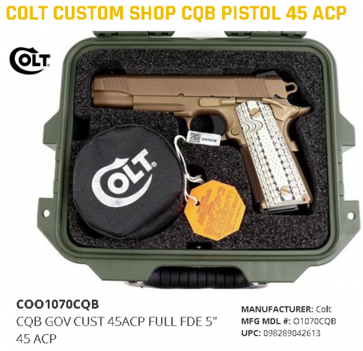 Colt Custom Shop CQB M45/1911 - Marine .45 ACP, 5" BBL, Cerakote 💲💲Cash $1974.95💲💲